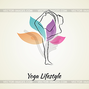 Beautiful woman doing yoga - vector image