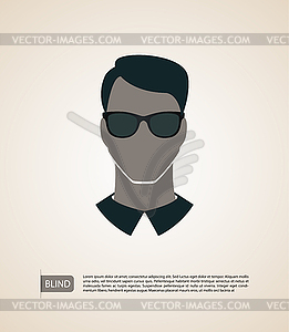 Blind man - vector image