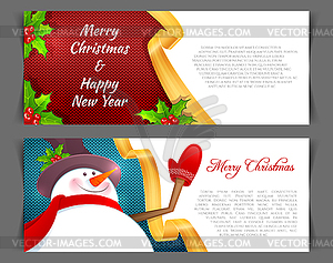 Xmas back with snowman - vector clipart