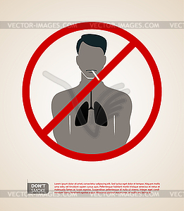 Silhouette man with cigarette - vector clipart