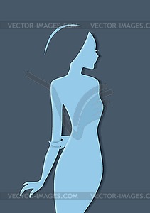 Beautiful woman`s silhouette image - vector clipart