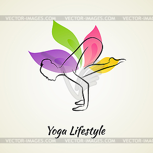 Красивая женщина делает йогу - изображение в векторном виде