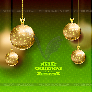 Christmas card with balls background - vector clipart