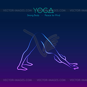 Yoga pose woman`s silhouette - vector clip art