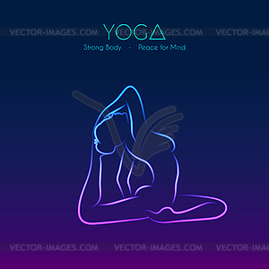 Yoga pose woman`s silhouette - vector clipart / vector image