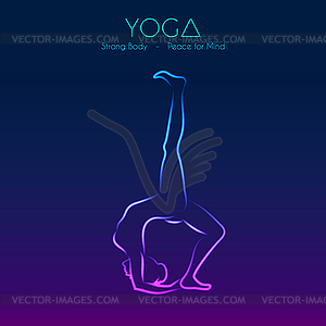 Йога представляет Женская силуэт - векторное изображение клипарта