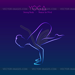 Yoga pose woman`s silhouette - vector image