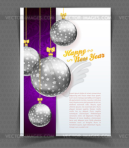 Christmas balls template background - vector image