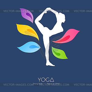 Beautiful woman doing yoga - vector clipart