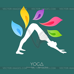 Beautiful woman doing yoga - vector image