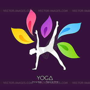 Beautiful woman doing yoga - vector clip art