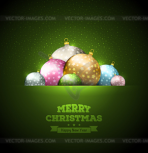 Christmas balls template background - vector clipart