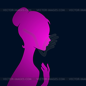 Beautiful woman`s silhouette image - vector clipart