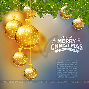 Christmas balls template background - vector image