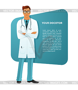 Doctor character man image - vector clip art