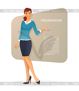 Beautiful woman character image - royalty-free vector image