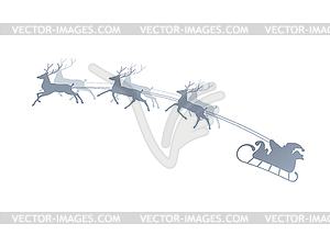 Silhouette of running deer - vector clip art