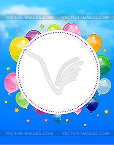 Party banner with flags and ballons - vector clipart