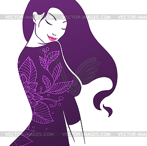 Beautiful and yong woman - vector image