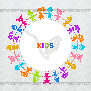 Colorful kids friends image - vector EPS clipart