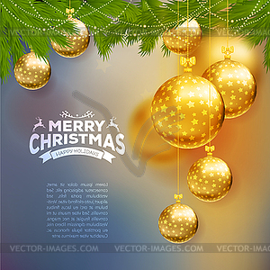 Christmas balls template background - vector clipart