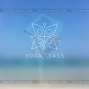 Blured background with yoga logo - stock vector clipart