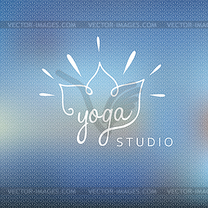 Blured background with yoga logo - vector clip art