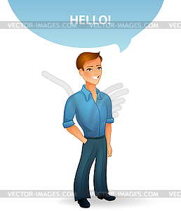 Beautiful and young man character image - vector EPS clipart