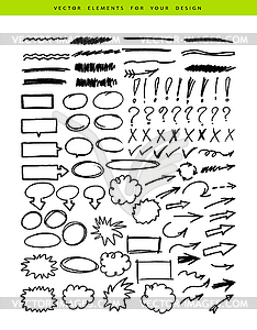 Set include markers elements - vector clipart / vector image