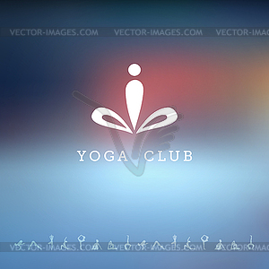 Blured background with yoga logo - vector clip art