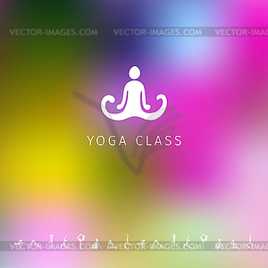 Blured background with yoga logo - vector image