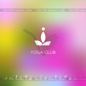 Blured background with yoga logo - vector clipart