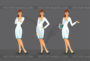 Doctor in various poses - vector EPS clipart