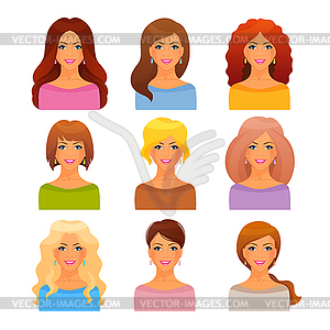 Beautiful and young girls - vector clipart