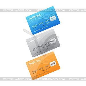 Credit card icons - vector clip art