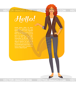 Beautiful and young woman - vector clipart