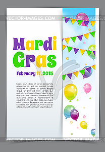 Mardi Gras background with flags - vector clip art