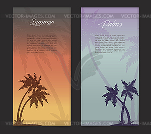 Palms silhouettes card background - vector EPS clipart