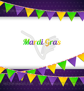 Mardi Gras background with flags - vector image