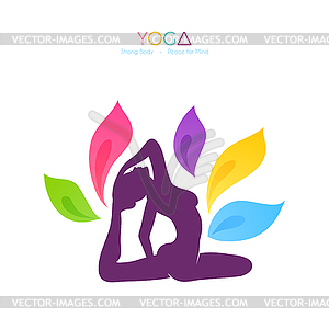 Beautiful woman doing yoga - vector image