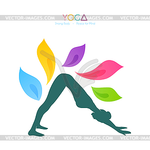 Beautiful woman doing yoga - vector clip art