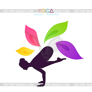 Beautiful woman doing yoga - vector image