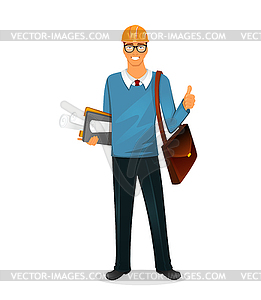 Architect man character image - vector clipart