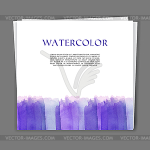 Card with Hand painted watercolor texture - vector clip art