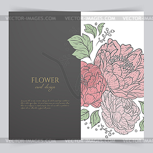 Card template with floral - vector clipart