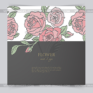 Card template with floral - vector clipart / vector image