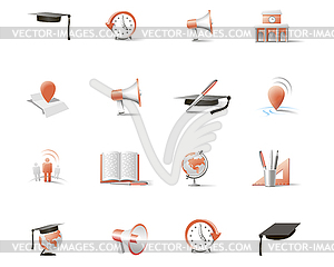 Set of two-color icons - vector image