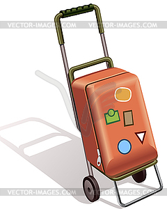 Suitcase on wheels - vector clip art