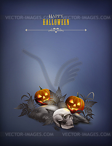 Halloween night scene - vector clipart