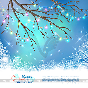 Christmas Light Bulbs Background - vector image